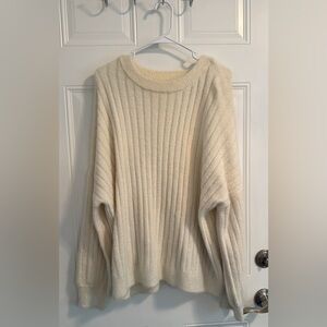 Cozy Cream Ribbed Women's Sweater
